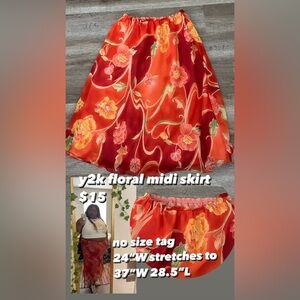 y2k floral midi skirt